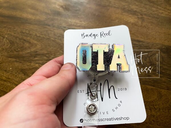 OTA Badge Reel, OTA ID Holder, Occupational Therapy Assistant, Retractable Acrylic Badge Reel, Nurse Gift