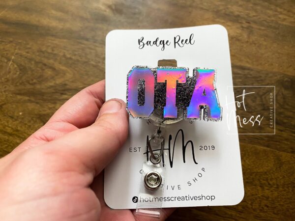 OTA Badge Reel, OTA ID Holder, Occupational Therapy Assistant, Retractable Acrylic Badge Reel, Nurse Gift