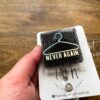 Never Again Clothes Hanger Funny Glitter Badge Reel, Feminist Badge Reel, Interchangeable ID holder