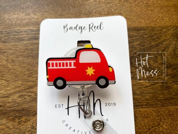 il_fullxfull.3915181521_2380 Fire Truck Badge Reel, Cute Badge reel Badge Reel, Retractable Badge Reel, Interchangeable Badge Reel