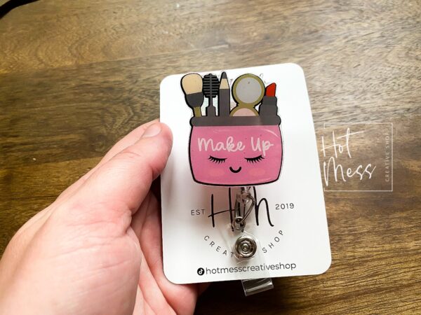 il_fullxfull.3920652675_1g2z Make Up Badge Reel, MUA badge reel, Retractable Badge Reel, Interchangeable Badge Reel, makeup artist gift