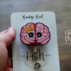 Pink Brain with Face and Pink Bow Funny Badge Reel, Neurology badge ID, Retractable ID, Lanyard Badge Holder, Nurse Gift, MD1