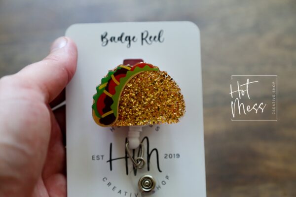 il_fullxfull.3921317180_dw8i Taco Badge Reel, Funny Badge Reel, School Badge Reel, Retractable ID Holder, Interchangeable Lanyard, Food Badge Reels, Nurse ID Holder