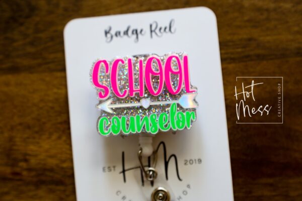 School Counselor Badge Reel, Counselor gift, school psychologist pin, Counselor lanyard, counselor gift