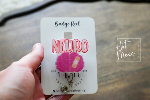 Neurology Badge Reel, Cute badge reel, Nurse ID Holder, brain badge reel, Doctor Badge Reel
