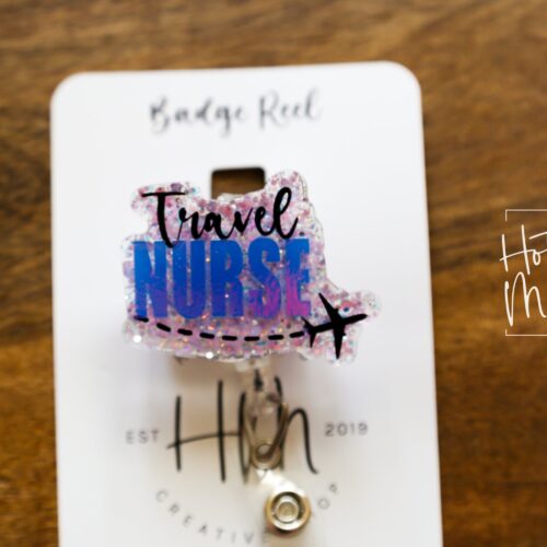Travel Nurse Badge Holder, Funny Badge Reel, RN ID Holder, Retractable Acrylic Badge Reel, Nurse Gift, Night Shift, Office Badge Reel