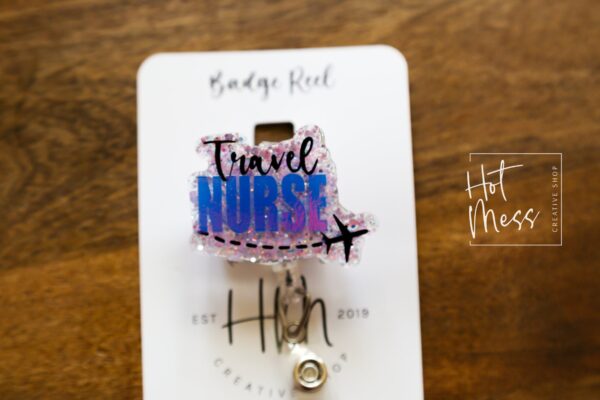 Travel Nurse Badge Holder, Funny Badge Reel, RN ID Holder, Retractable Acrylic Badge Reel, Nurse Gift, Night Shift, Office Badge Reel