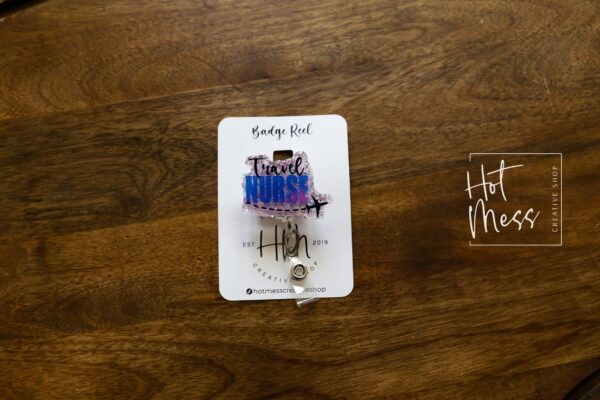 Travel Nurse Badge Holder, Funny Badge Reel, RN ID Holder, Retractable Acrylic Badge Reel, Nurse Gift, Night Shift, Office Badge Reel
