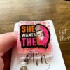 She Wants The Coffee Funny Badge Reel, Coffee Lover Badge Reel, Interchangeable ID Holder, Funny badge Reel, Retractable Lanyard