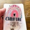 Child Life Badge Reel, Boho Rainbow, Retractable ID Holder, Interchangeable Badge Reel, ccls badge reel, child life badge