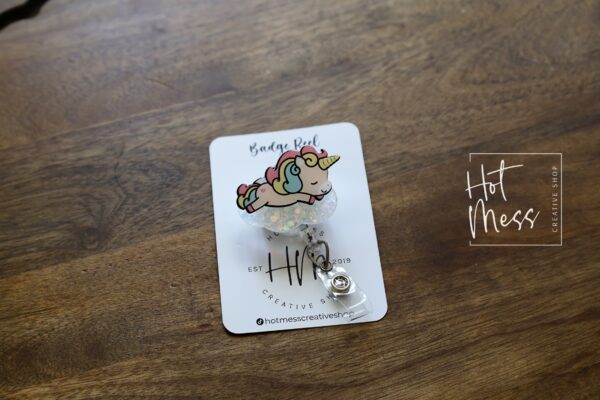 Sleeping Unicorn Badge Reel, Teacher Lanyard, Cute ID Holder, Sleep Study ID Holder