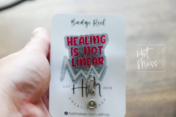 il_fullxfull.3964265278_fxgf Healing is Not Badge Reel, RN ID Holder, Retractable Acrylic Badge Reel, Paramedic gift, Office Worker