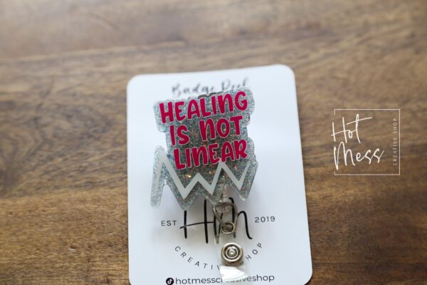il_fullxfull.3964265284_94vi Healing is Not Badge Reel, RN ID Holder, Retractable Acrylic Badge Reel, Paramedic gift, Office Worker