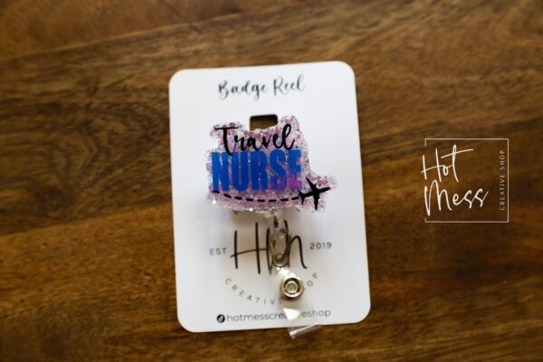 Travel Nurse Badge Holder, Funny Badge Reel, RN ID Holder, Retractable Acrylic Badge Reel, Nurse Gift, Night Shift, Office Badge Reel