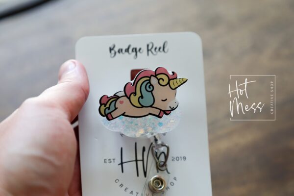 Sleeping Unicorn Badge Reel, Teacher Lanyard, Cute ID Holder, Sleep Study ID Holder