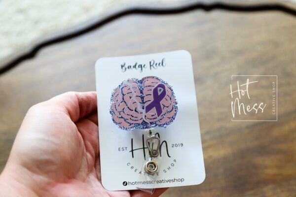 Epilepsy Awareness Badge Reel, Neurology badge ID, Retractable ID, Lanyard Badge Holder Badge Reel, epilepsy warrior pin