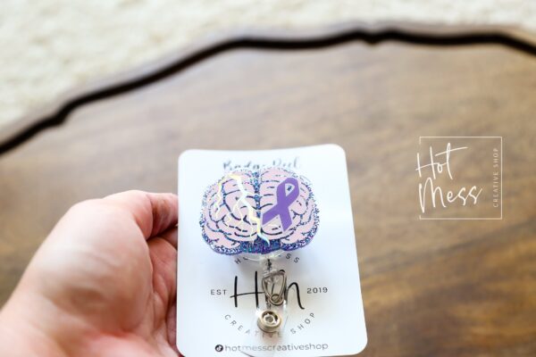 Epilepsy Awareness Badge Reel, Neurology badge ID, Retractable ID, Lanyard Badge Holder Badge Reel, epilepsy warrior pin