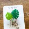 Green Leaf Monstera Plant Funny Badge Reel, RN ID Holder, Retractable Acrylic Badge Reel, Nurse Gift, Teacher Lanyard, Plant Life