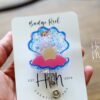 Oyster with Pearl badge reel, Mermaid badge reel, Retractable Acrylic Badge Reel, Nurse Gift, Teacher badge reel