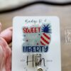 4th of July USA Badge Reel, Sweet Land of Liberty, Retractable Badge Reel, Teacher ID Holder, Nurse Badge Reel