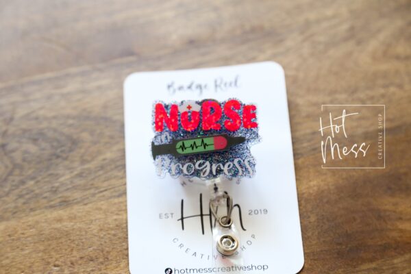Student Nurse Loading Badge Reel, RN ID Holder, Retractable Acrylic Badge Reel, Nurse Gift, Night Shift, Baby Nurse ID Holder