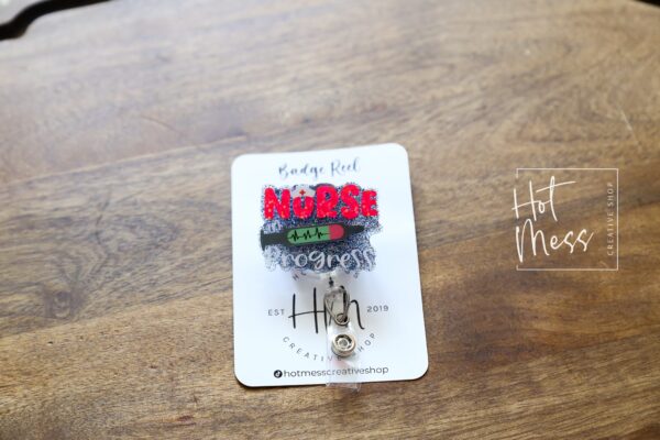 Student Nurse Loading Badge Reel, RN ID Holder, Retractable Acrylic Badge Reel, Nurse Gift, Night Shift, Baby Nurse ID Holder