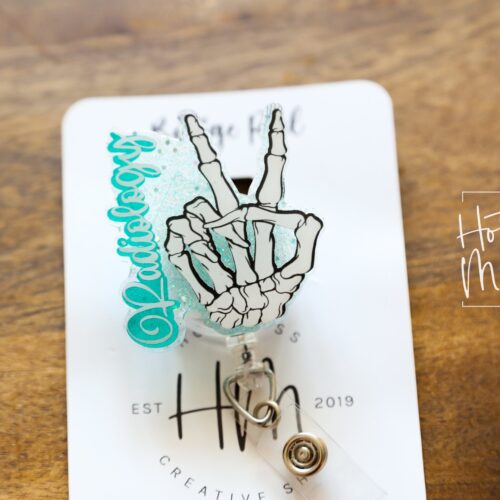 Radiology Funny Bones Badge Reel, Rad Life ID Holder, Retractable ID Holder