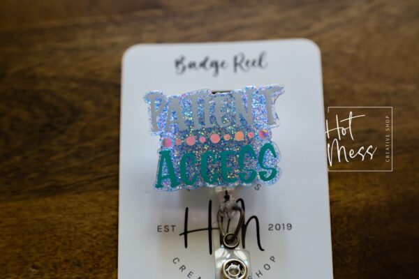 Patient Access Badge Reel, easy port access Badge Reel, Retractable Badge Reel, Interchangeable Badge Reel, Patient Access Pin