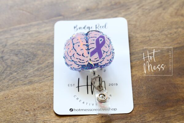 Epilepsy Awareness Badge Reel, Neurology badge ID, Retractable ID, Lanyard Badge Holder Badge Reel, epilepsy warrior pin