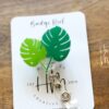 Green Leaf Monstera Plant Funny Badge Reel, RN ID Holder, Retractable Acrylic Badge Reel, Nurse Gift, Teacher Lanyard, Plant Life