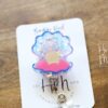 Oyster with Pearl badge reel, Mermaid badge reel, Retractable Acrylic Badge Reel, Nurse Gift, Teacher badge reel