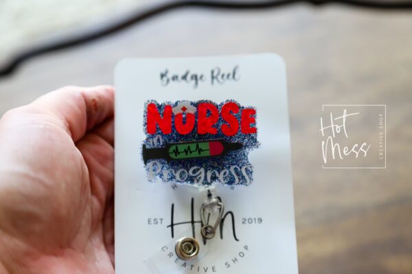 Student Nurse Loading Badge Reel, RN ID Holder, Retractable Acrylic Badge Reel, Nurse Gift, Night Shift, Baby Nurse ID Holder