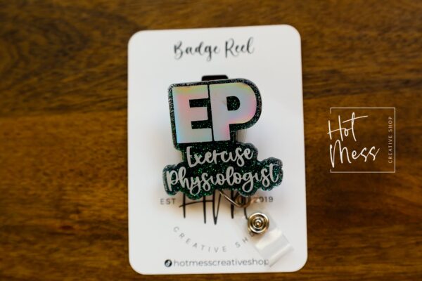 Exercise Physiologist Badge Reel, EP ID Holder, Retractable Acrylic Badge Reel, EP Gift, Office Badge Reel