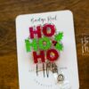 Ho Ho Ho Badge Reel, Christmas Badge Reel, Nurse Badge Reel, Retractable ID Holder, Interchangeable, Glitter Badge Reel