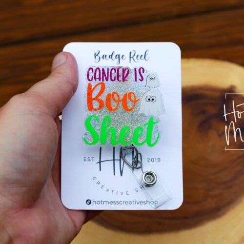 Halloween Badge Reel, Cancer is Boo Sheet Badge Reel, Oncology badge reel, Halloween ID Holder, Interchangeable badge reel