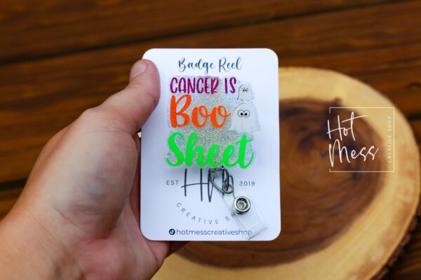 Halloween Badge Reel, Cancer is Boo Sheet Badge Reel, Oncology badge reel, Halloween ID Holder, Interchangeable badge reel