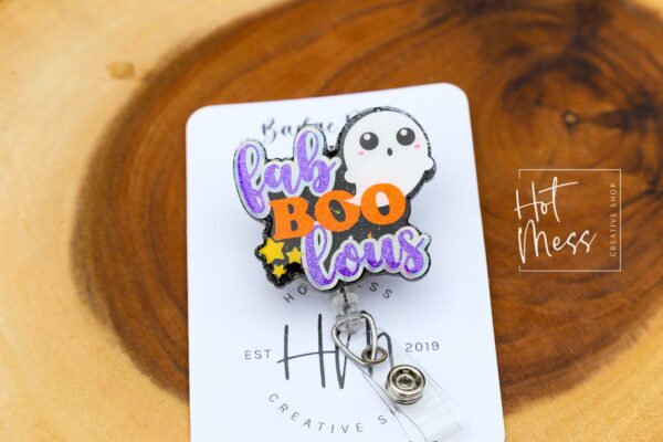 il_fullxfull.4096000052_fb9a FabBooLous Badge Reel, Halloween Badge Reel, Halloween ID Holder, Interchangeable badge reel