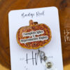 Pumpkin Spice and Reproductive Rights Badge Reel, Autumn Badge Reel, Human Rights ID Holder