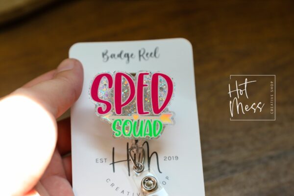 Special Education Squad Teacher Badge Reel, ID Holder, Interchangeable Badge Reel, Teacher Gift, teacher badge reel