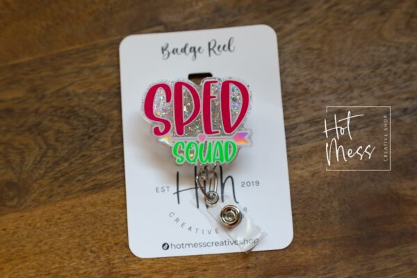 Special Education Squad Teacher Badge Reel, ID Holder, Interchangeable Badge Reel, Teacher Gift, teacher badge reel