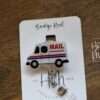 Mail Truck Badge Reel, Postal Worker gift, Retractable Badge Reel, Interchangeable Badge Holder