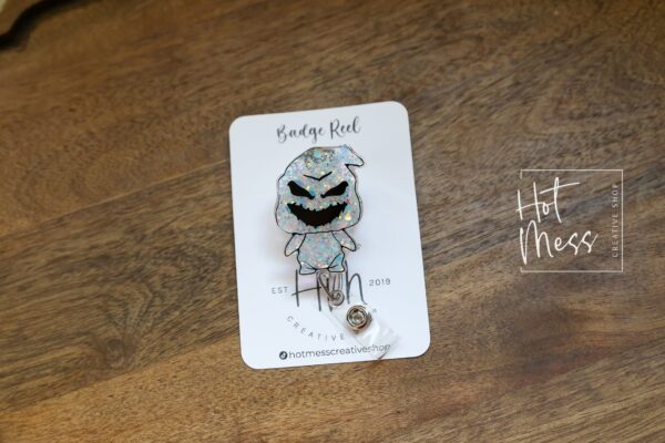 Boogie Guy Badge Reel, Halloween Badge Reel, Halloween ID Holder, Interchangeable badge reel