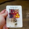 XRay Tech Badge Reel, Glitter Badge Reel, Retractable ID Holder, Interchangeable Badge