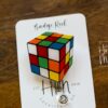 Rubiks cube Badge Reel, D&D gift, Retractable ID Holder, Interchangeable, Rubiks cube gift