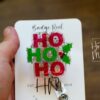 Ho Ho Ho Badge Reel, Christmas Badge Reel, Nurse Badge Reel, Retractable ID Holder, Interchangeable, Glitter Badge Reel