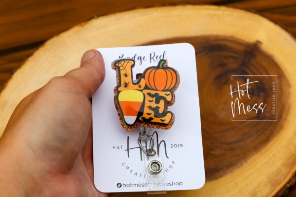 Halloween Badge Reel, Love Halloween badge reel, Halloween ID Holder, Interchangeable badge reel