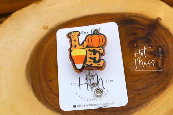 Halloween Badge Reel, Love Halloween badge reel, Halloween ID Holder, Interchangeable badge reel
