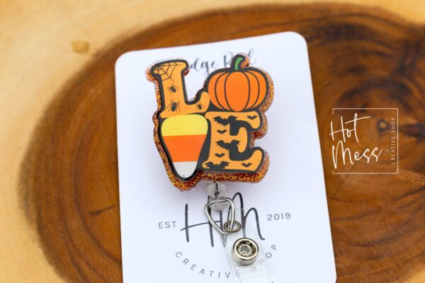 Halloween Badge Reel, Love Halloween badge reel, Halloween ID Holder, Interchangeable badge reel