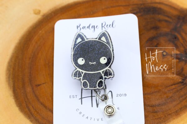 Cute Bat Badge Reel, Halloween Badge Reel,  Halloween ID Holder, Interchangeable badge reel