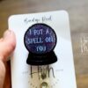 I Put A Spell On You Crystal Ball Funny Badge Reel, Halloween Badge Holder, Retractable Badge Reel, Interchangeable Badge Reel, crystal ball